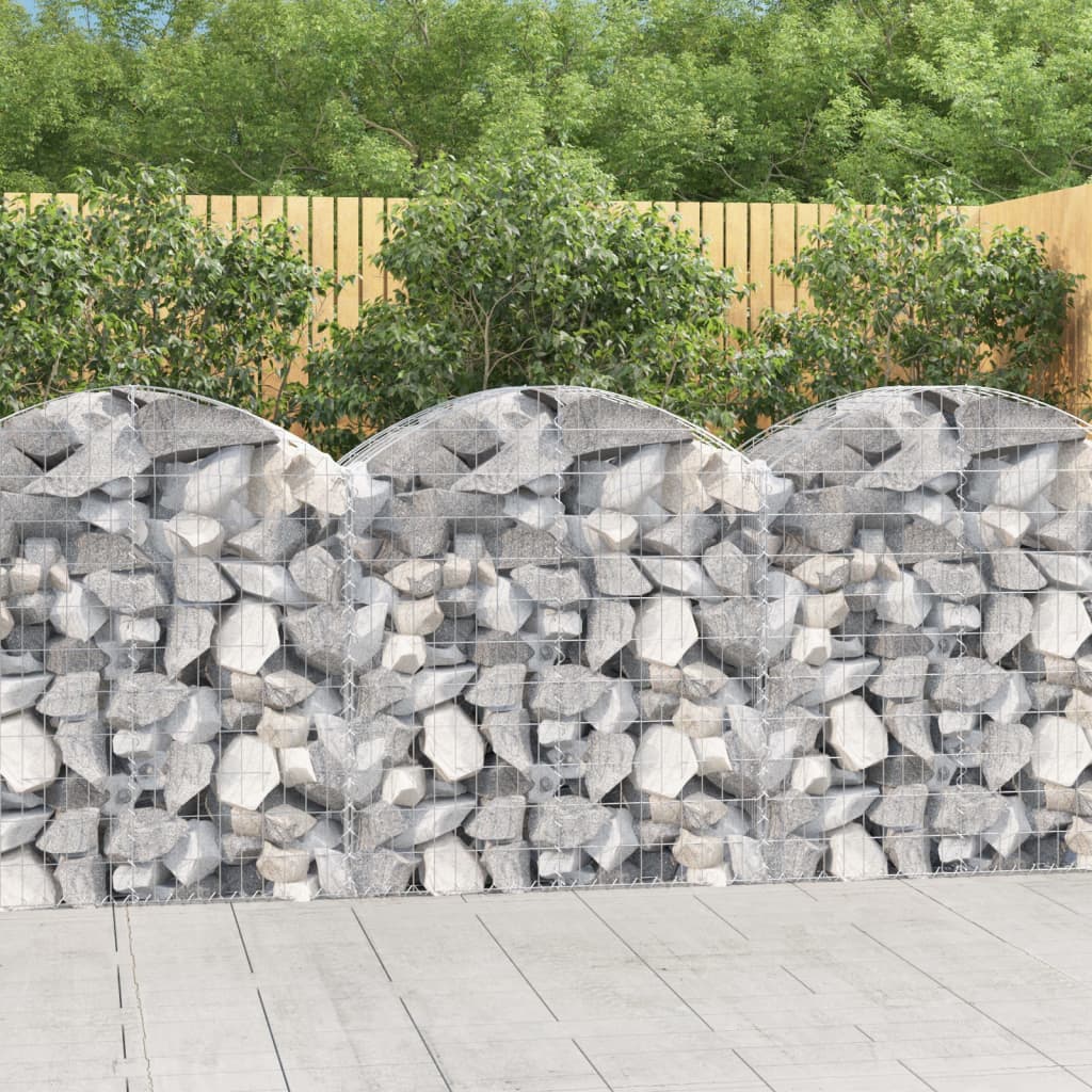 vidaXL Arched Gabion Basket 39.4"x19.7"x39.4"/47.2" Galvanized Iron