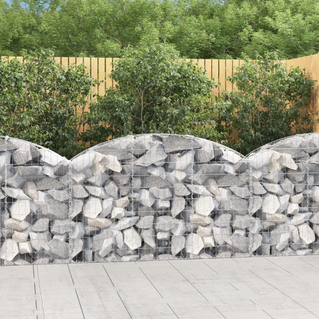 vidaXL Arched Gabion Basket 59.1"x11.8"x31.5"/39.4" Galvanized Iron