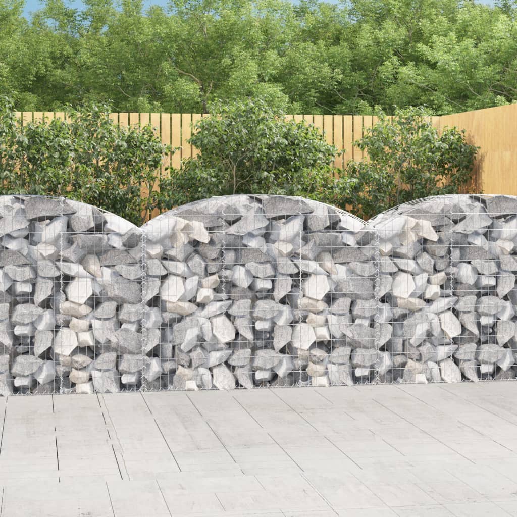 vidaXL Arched Gabion Basket 59.1"x19.7"x39.4"/47.2" Galvanized Iron