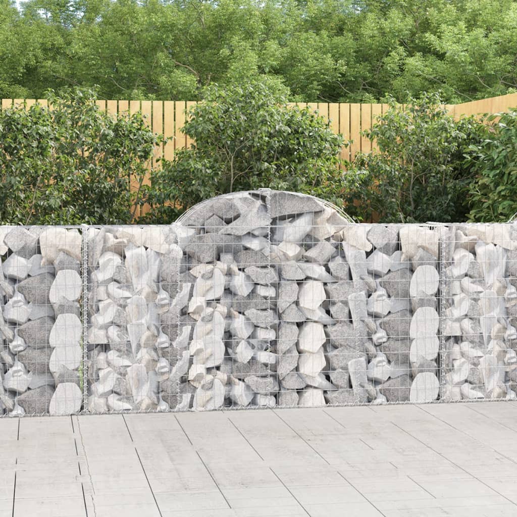 vidaXL Arched Gabion Basket 78.7"x11.8"x39.4"/47.2" Galvanized Iron