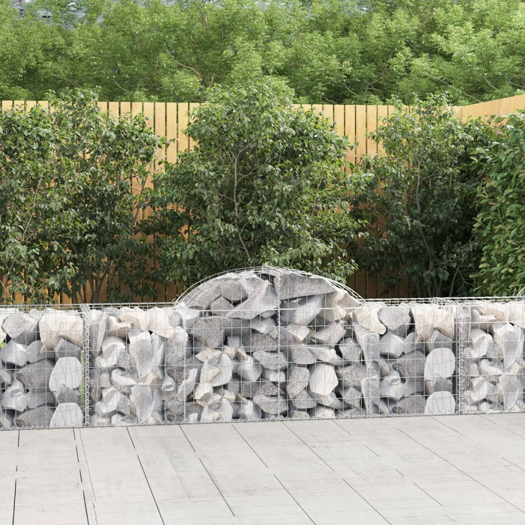 vidaXL Arched Gabion Basket 78.7"x19.7"x23.6"/31.5" Galvanized Iron