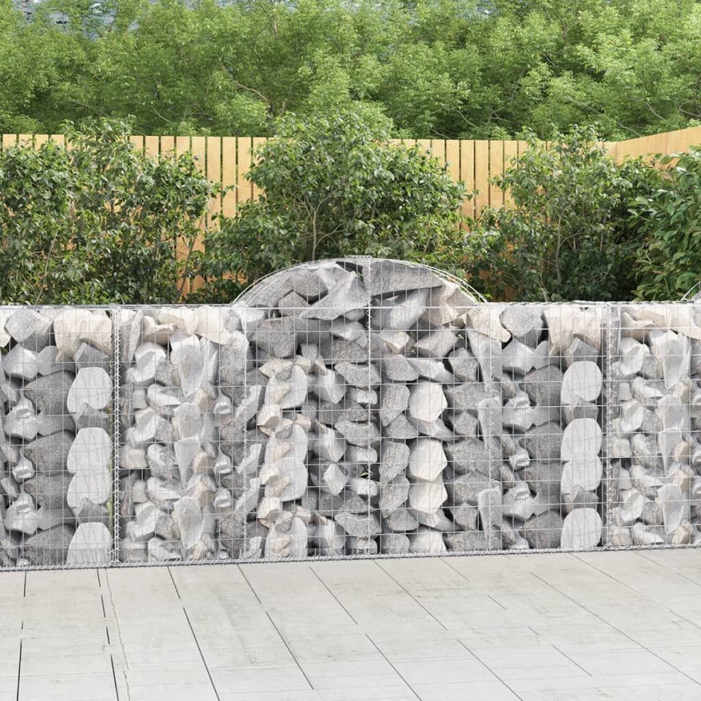 vidaXL Arched Gabion Basket 78.7"x19.7"x39.4"/47.2" Galvanized Iron