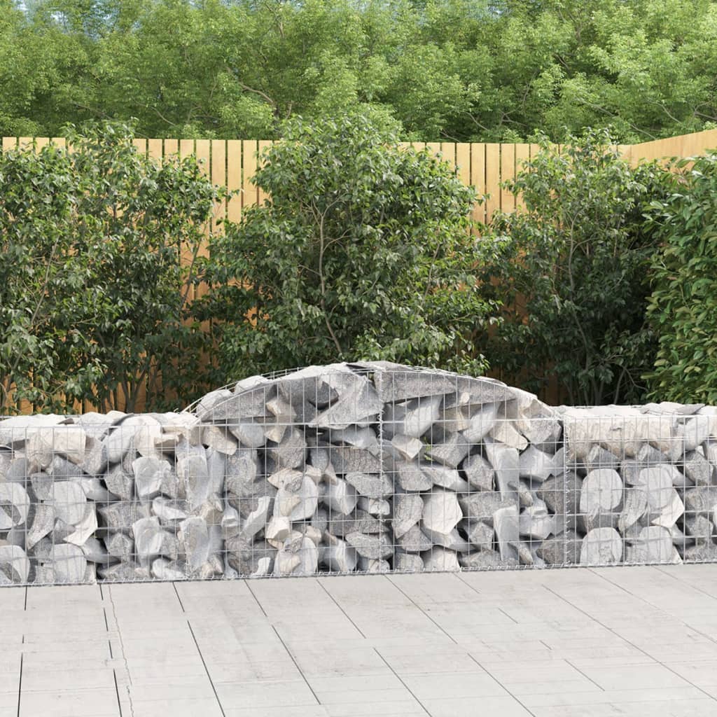 vidaXL Arched Gabion Basket 118.1"x19.7"x23.6"/31.5" Galvanized Iron