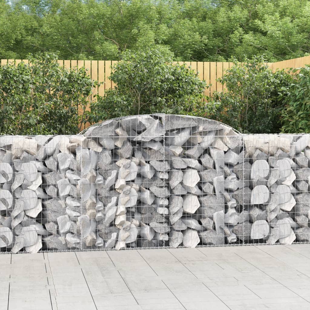 vidaXL Arched Gabion Basket 118.1"x19.7"x39.4"/47.2" Galvanized Iron