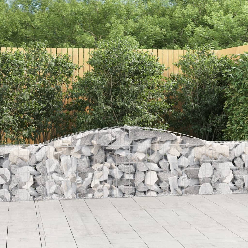 vidaXL Arched Gabion Basket 157.5"x11.8"x23.6"/31.5" Galvanized Iron