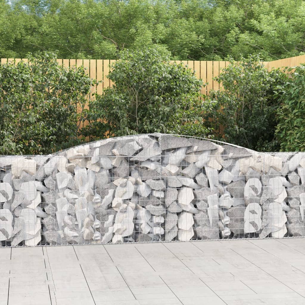 vidaXL Arched Gabion Basket 157.5"x11.8"x31.5"/39.4" Galvanized Iron