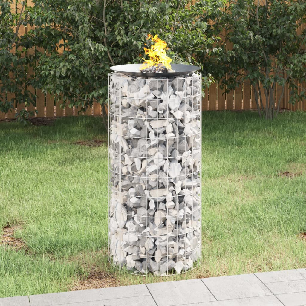 vidaXL Gabion Fire Pit   19.7" Galvanized Iron