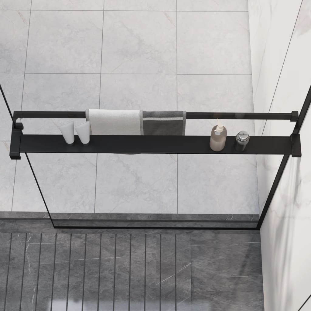 vidaXL Shower Shelf for Walk-in Shower Wall Black 31.5" Aluminum