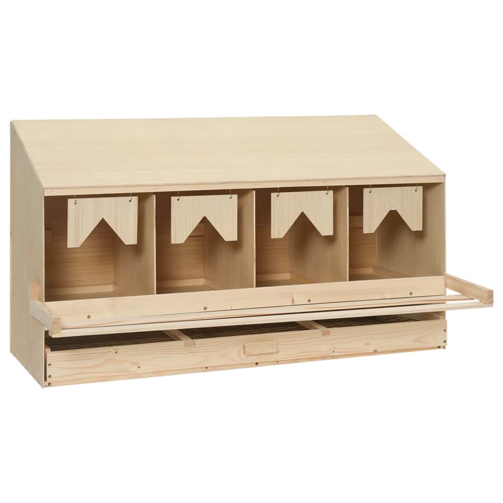 vidaXL Chicken Laying Nest 4 Compartments 41.7"x15.7"x23.2" Solid Pine Wood