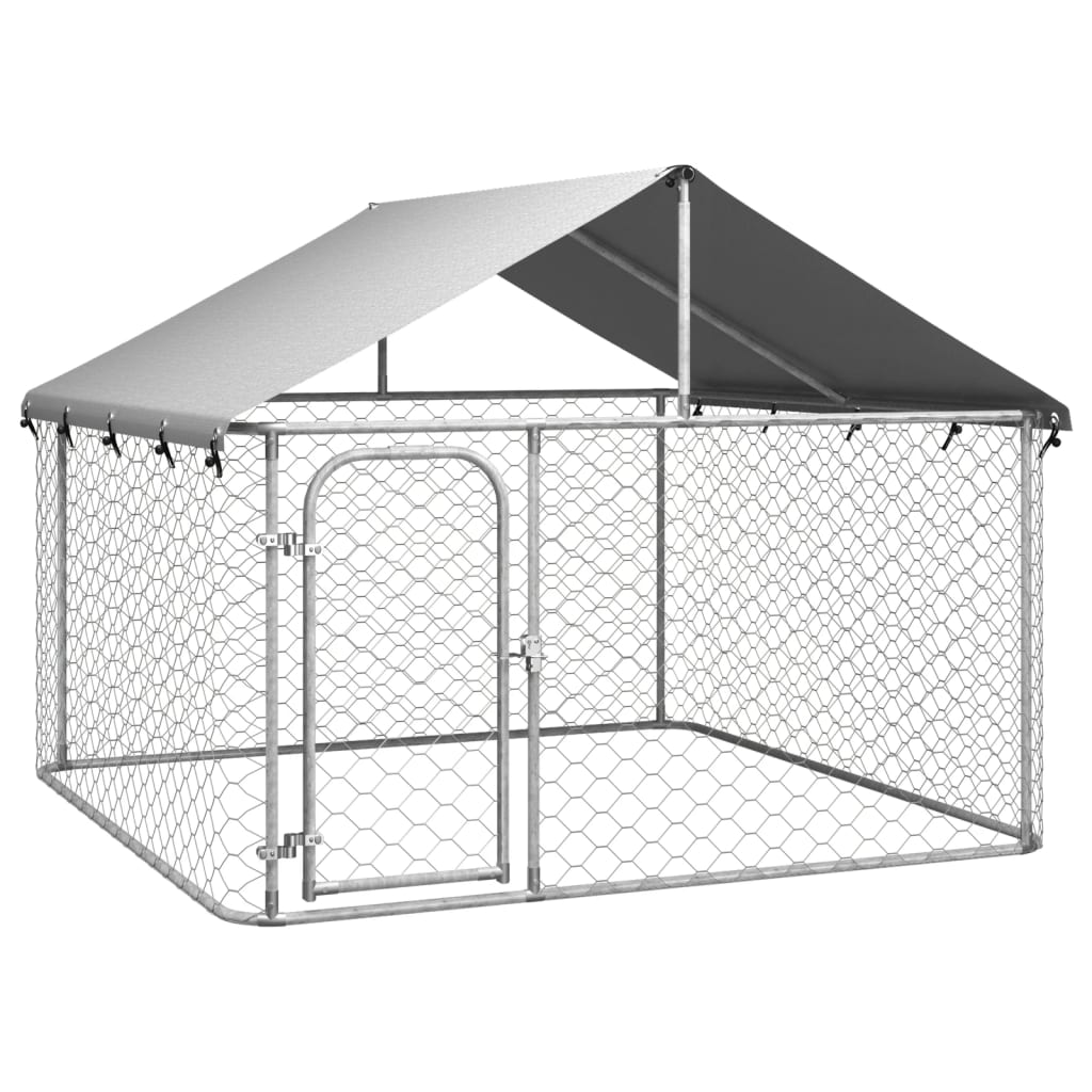 vidaXL Outdoor Dog Kennel with Roof 78.7"x78.7"x59.1"