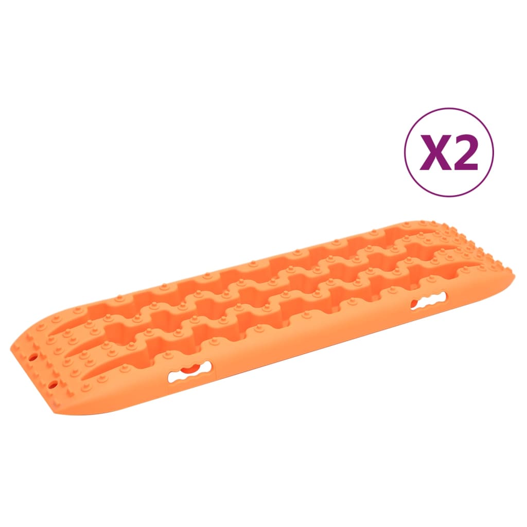 vidaXL Traction Boards 2 pcs Orange 41.7"x12"x2.8" Nylon