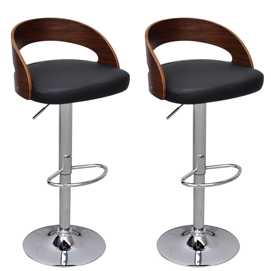 vidaXL Bar Stools 2 pcs Bent Wood