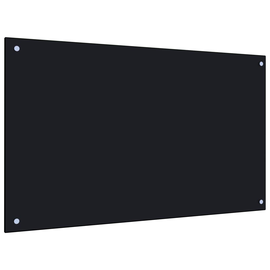 vidaXL Kitchen Backsplash Black 39.4"x23.6" Tempered Glass