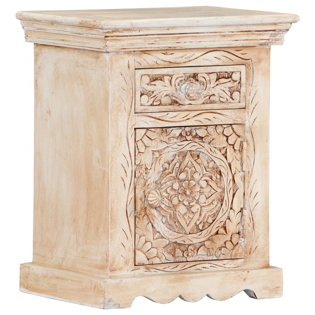 vidaXL Bedside Cabinet 15.7"x11.8"x19.7" Solid Mango Wood