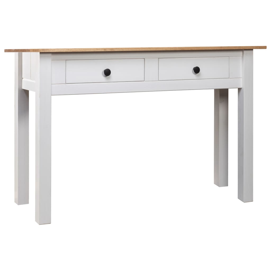 vidaXL Console Table White 43.3"x15.7"x28.3" Solid Pine Wood Panama Range