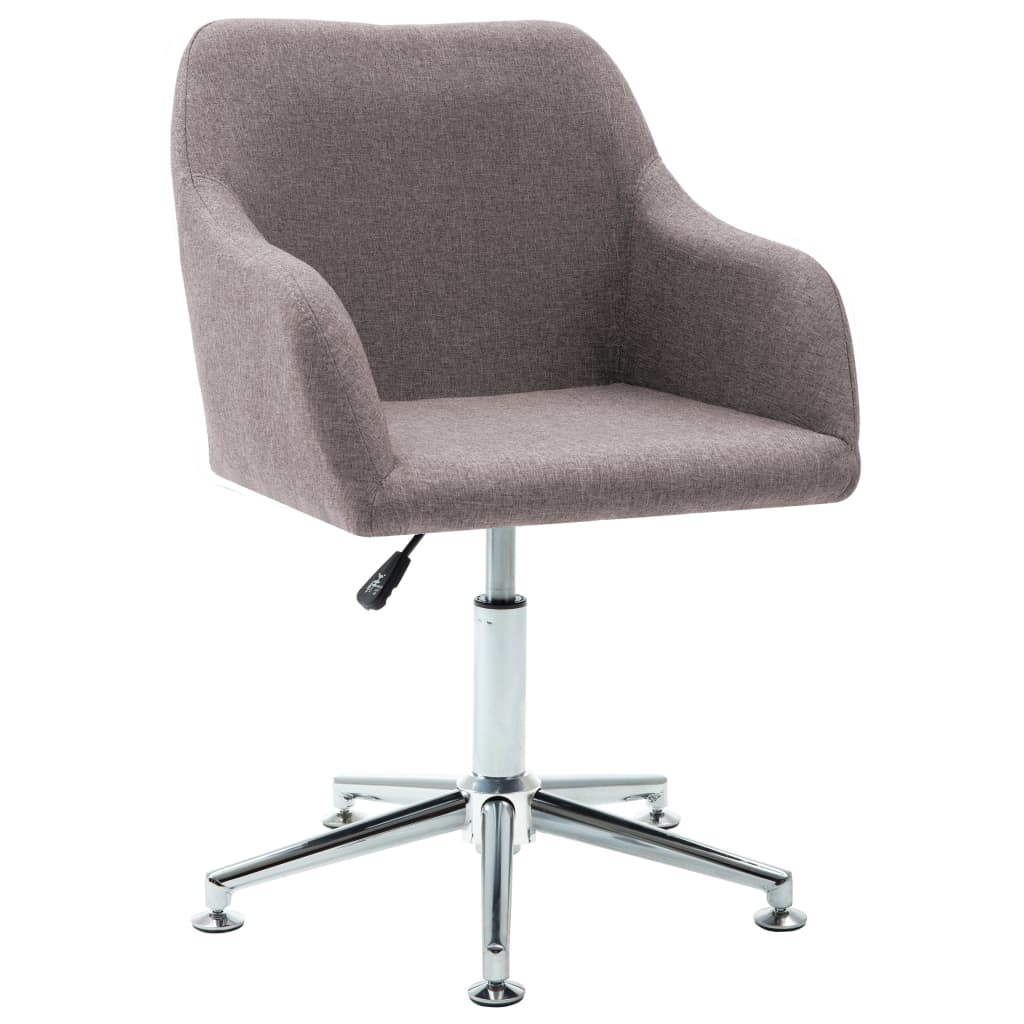 vidaXL Swivel Dining Chair Taupe Fabric