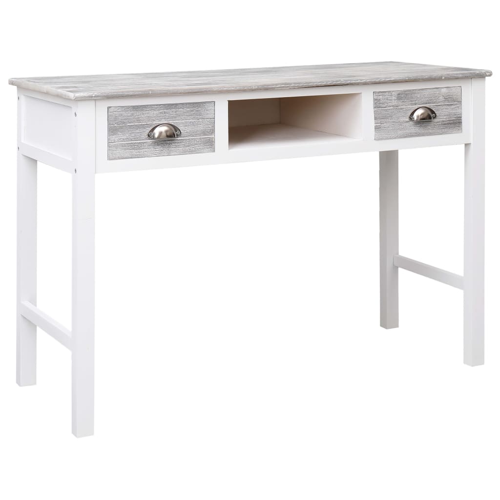 vidaXL Writing Desk Gray 43.3"x17.7"x29.9" Wood