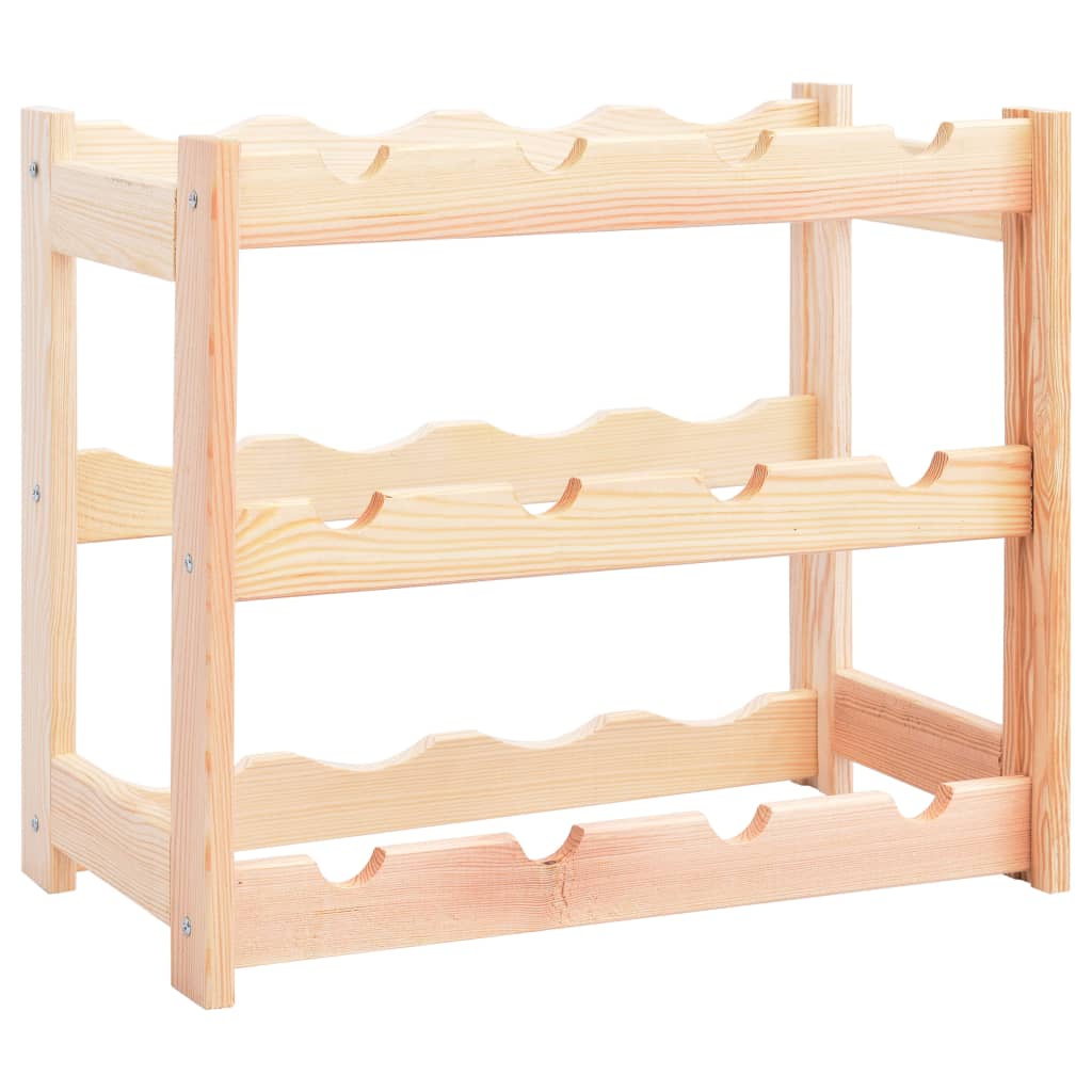 vidaXL Wine Rack for 12 Bottles Pinewood