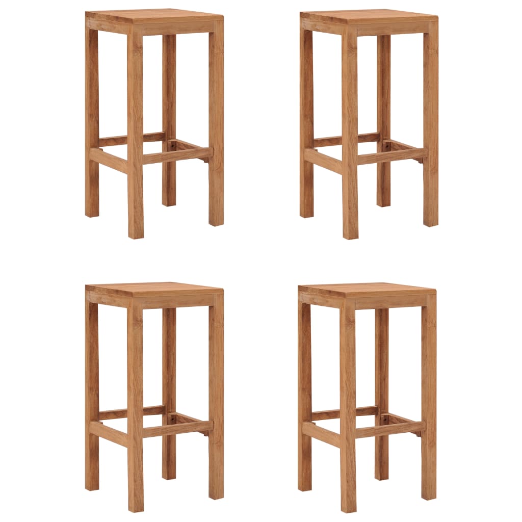 vidaXL Bar Stools 4 pcs Solid Wood Teak