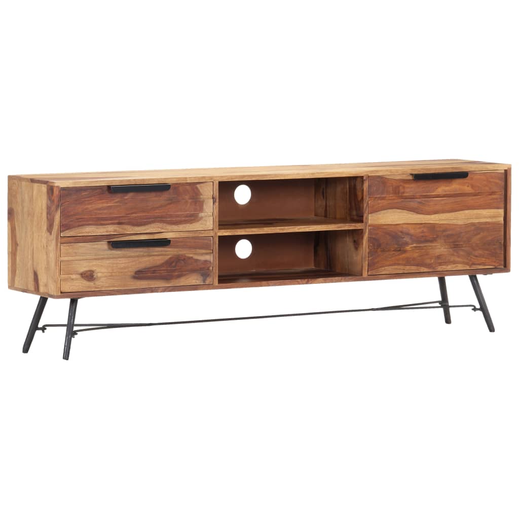 vidaXL TV Stand 55.1"x11"x18.5" Solid Wood Sheesham