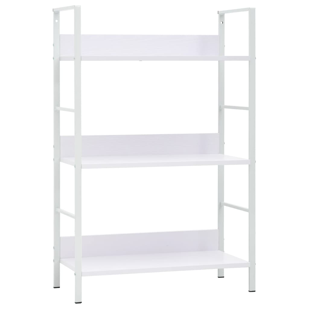 vidaXL 3-Layer Book Shelf White 23.6"x10.9"x35.6" Engineered Wood