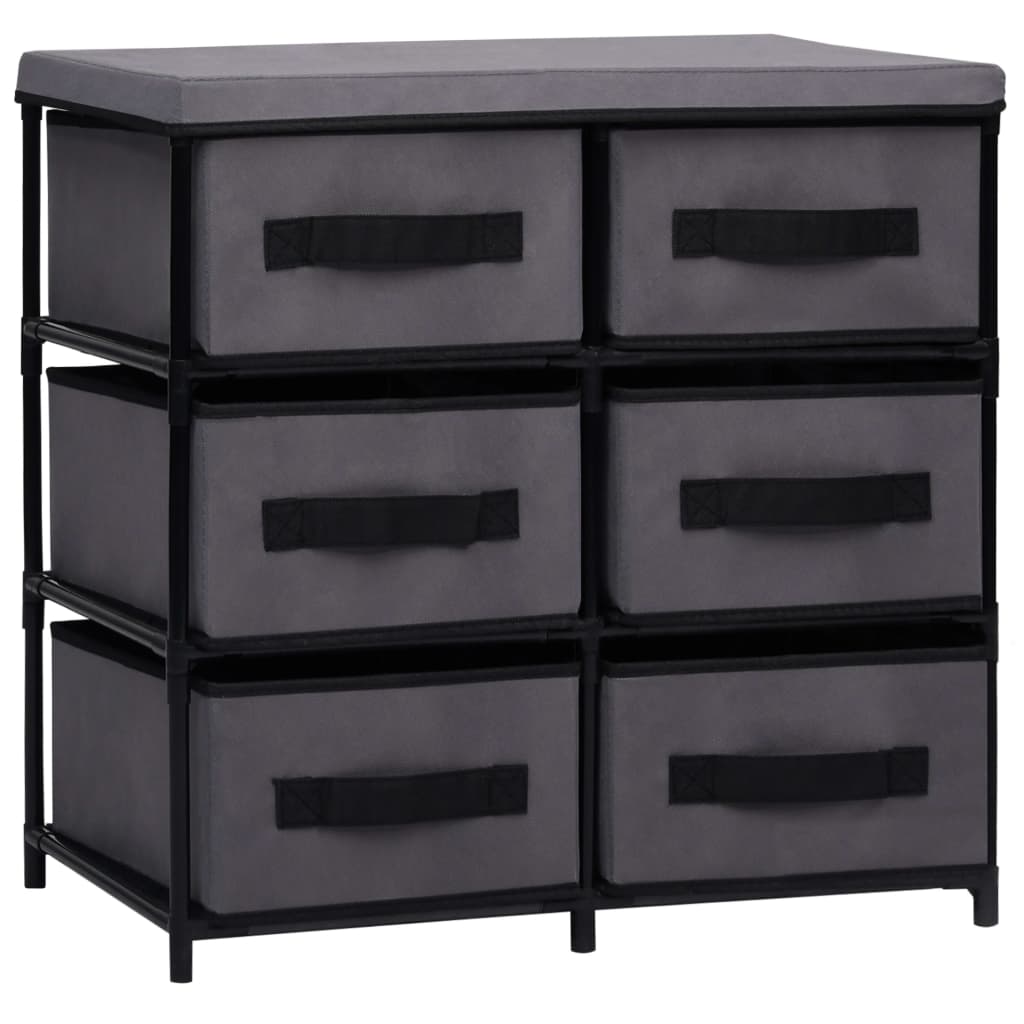 vidaXL Storage Cabinet with 6 Drawers 21.7"x11.4"x21.7" Gray Steel