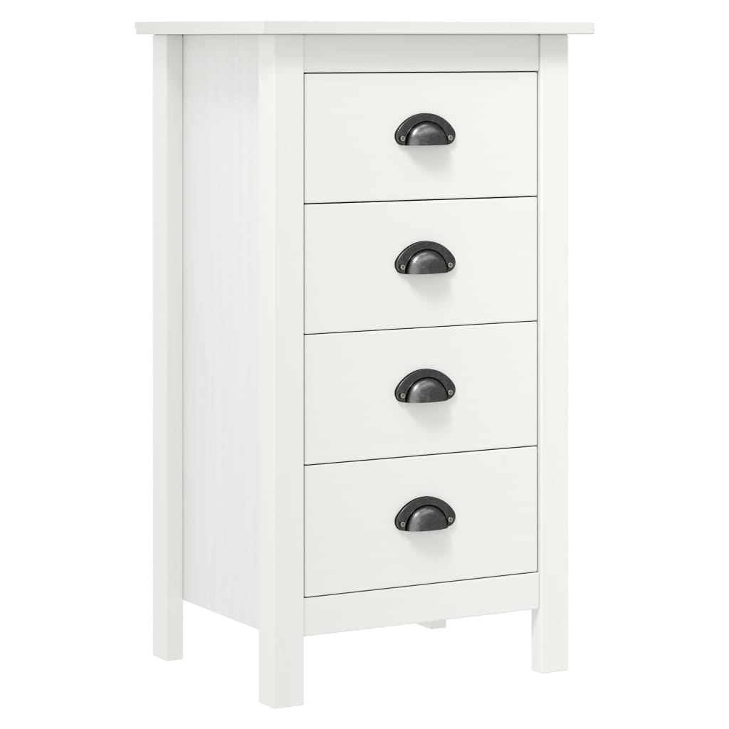 vidaXL Sideboard Hill White 18.1"x13.8"x31.5" Solid Pine Wood