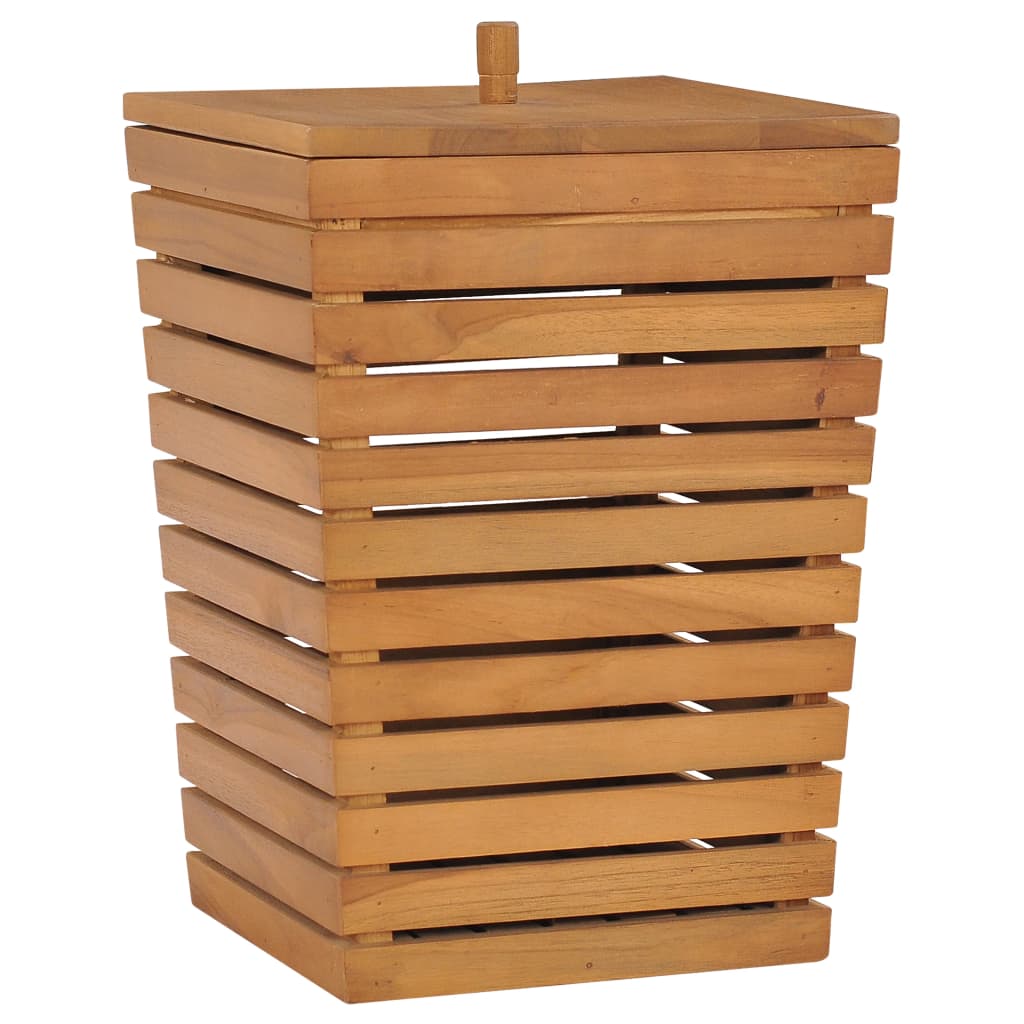 vidaXL Laundry Basket 11.8"x11.8"x17.7" Solid Teak Wood