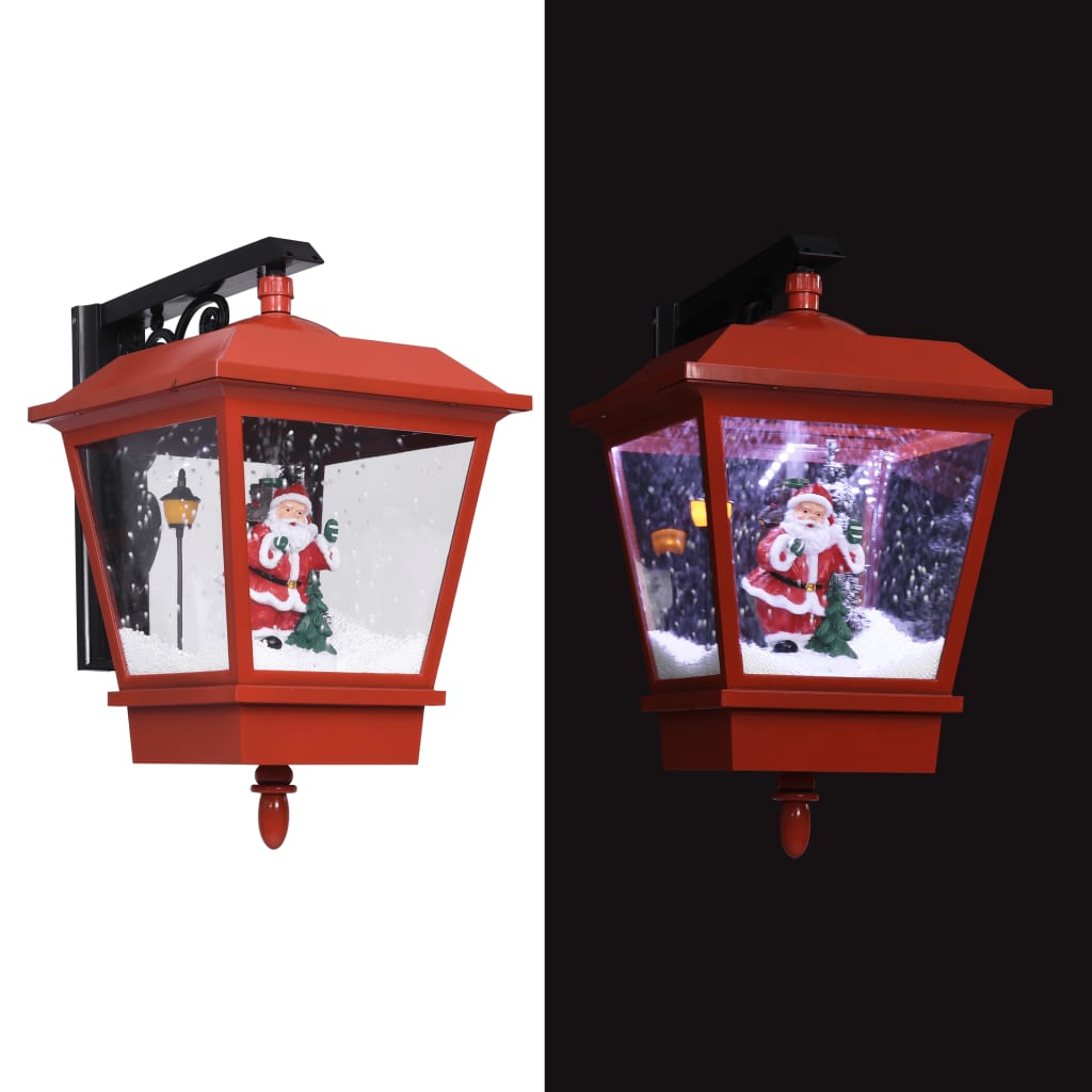 vidaXL Christmas Wall Lamp with LED Lights and Santa Red 15.7"x10.6"x17.7"