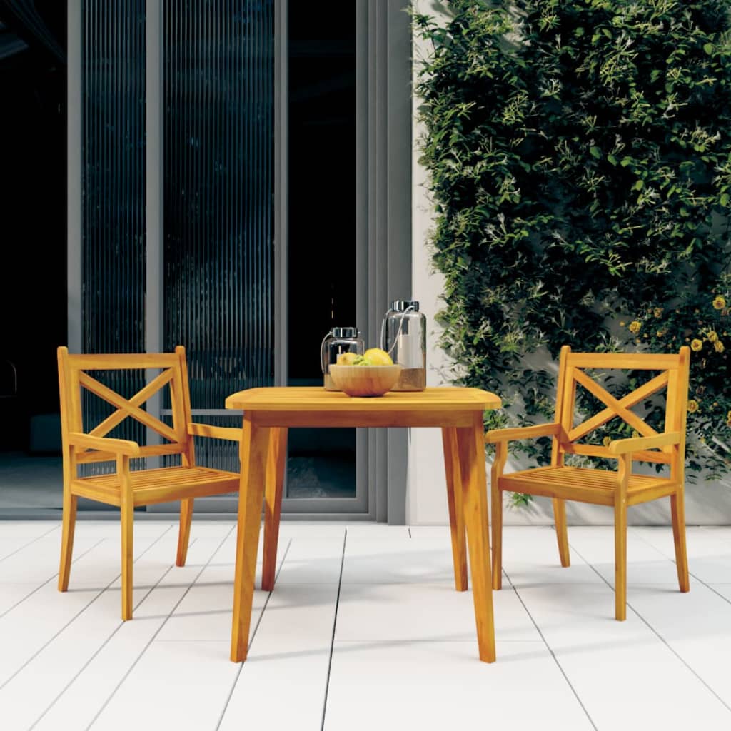 vidaXL 3 Piece Patio Dining Set Solid Wood Acacia