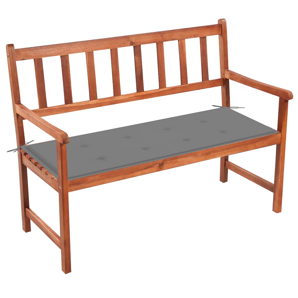 vidaXL Patio Bench with Cushion 47.2" Solid Acacia Wood