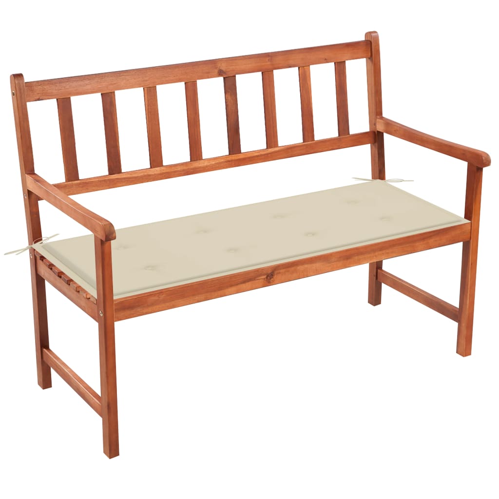 vidaXL Patio Bench with Cushion 47.2" Solid Acacia Wood