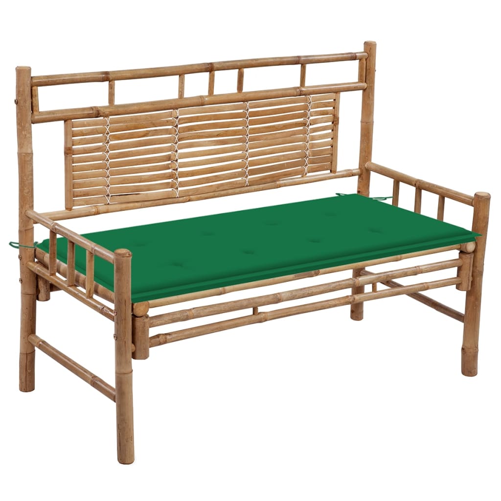 vidaXL Patio Bench with Cushion 47.2" Bamboo