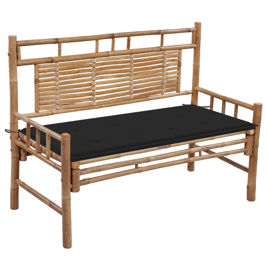 vidaXL Patio Bench with Cushion 47.2" Bamboo