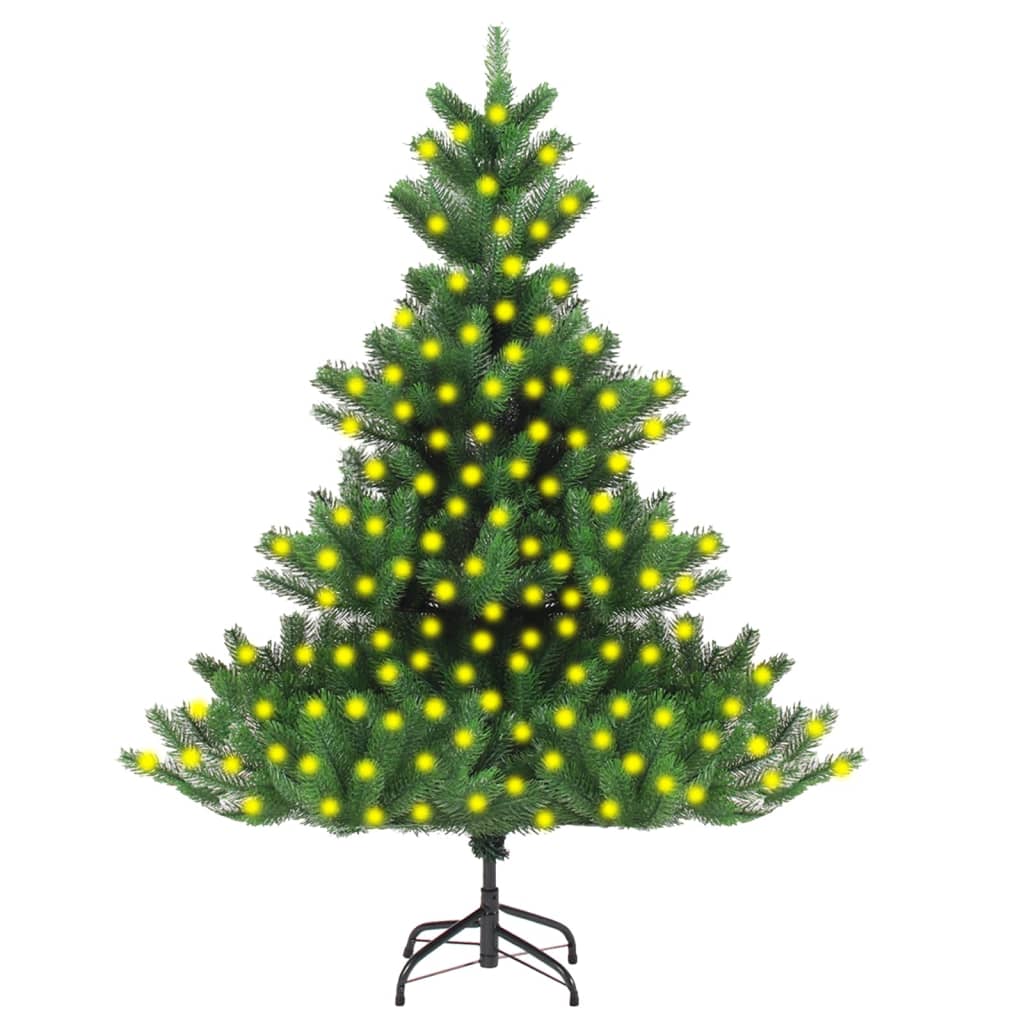 vidaXL Nordmann Fir Artificial Pre-lit Christmas Tree Green 82.7"