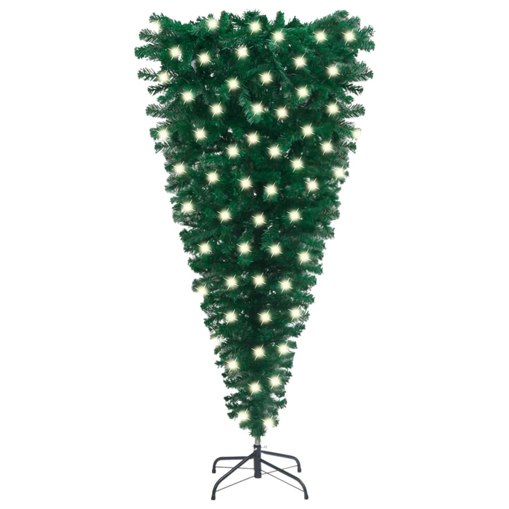 vidaXL Upside-down Artificial Pre-lit Christmas Tree Green 47.2"