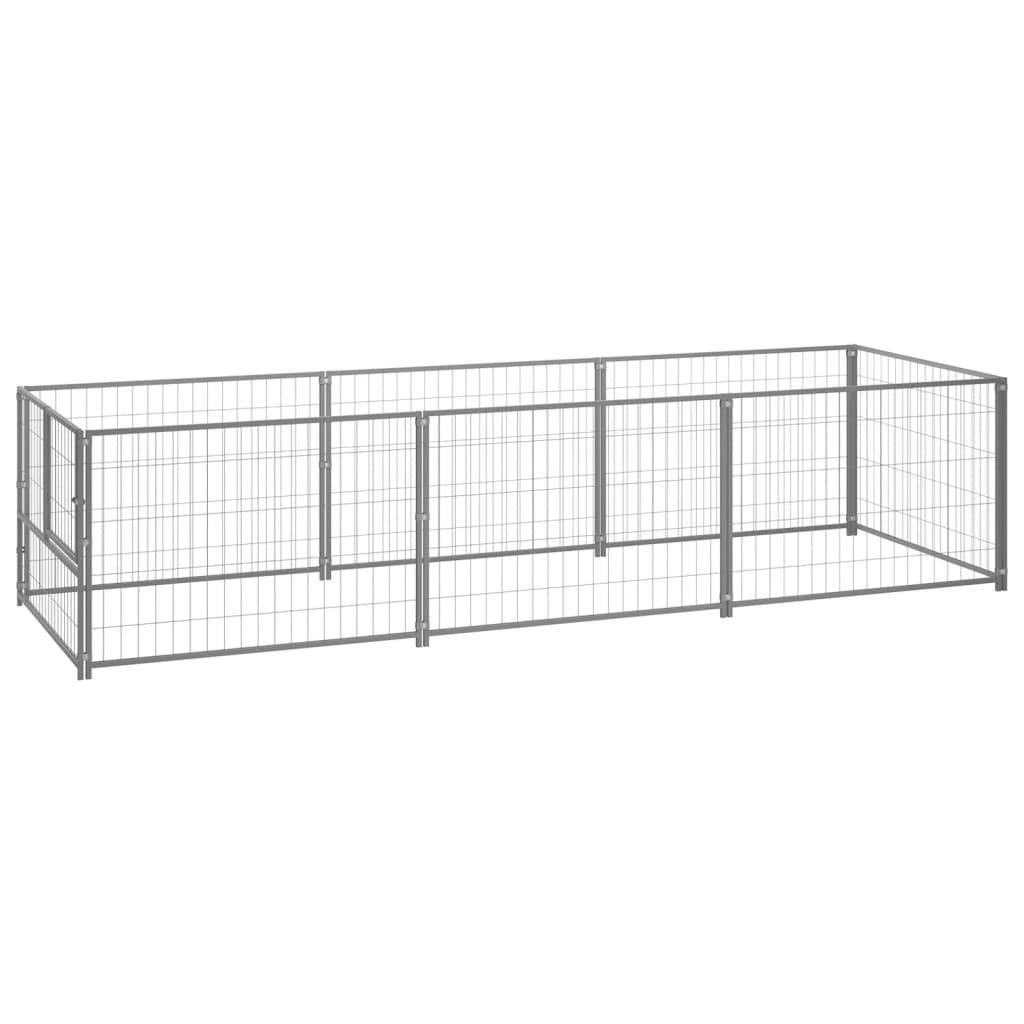 vidaXL Dog Kennel Silver 32.3 ft2 Steel