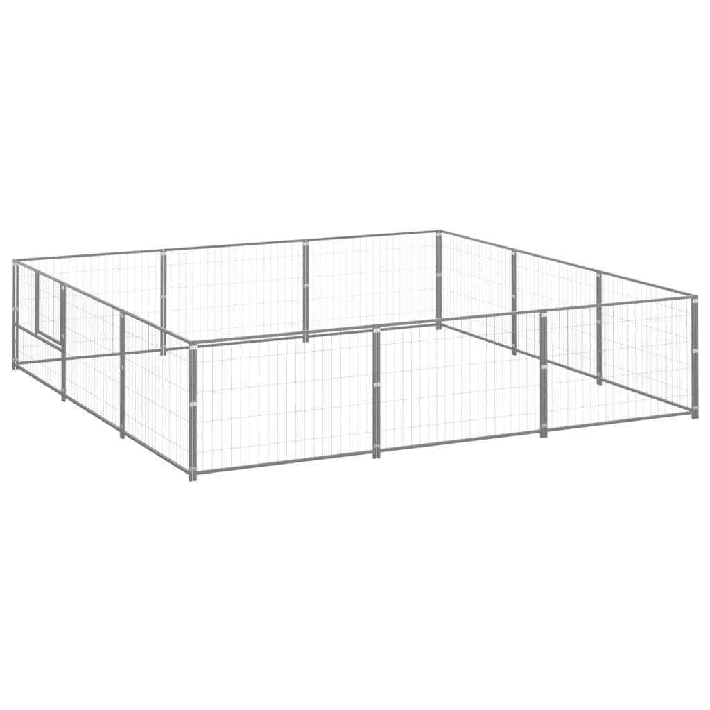 vidaXL Dog Kennel Silver 96.9 ft2 Steel