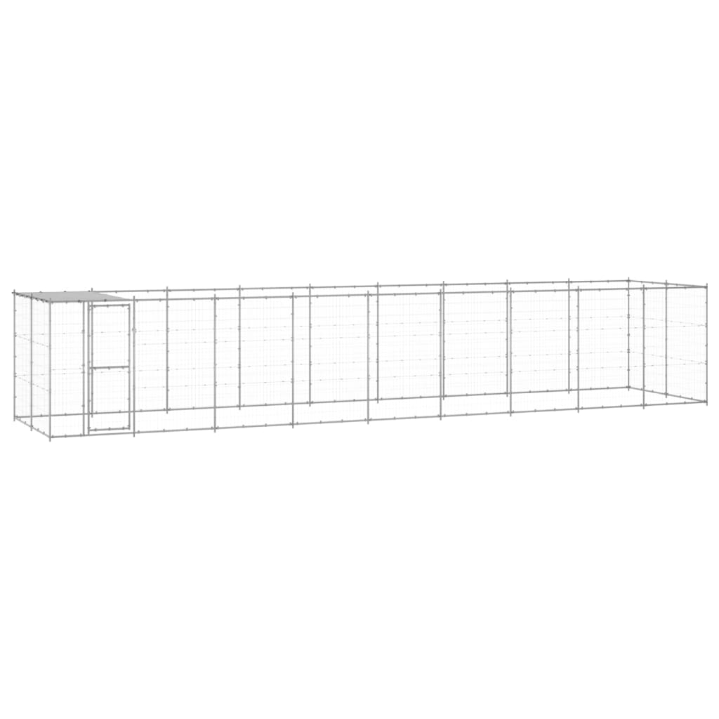 vidaXL Outdoor Dog Kennel Galvanized Steel with Roof 234.4 ft2