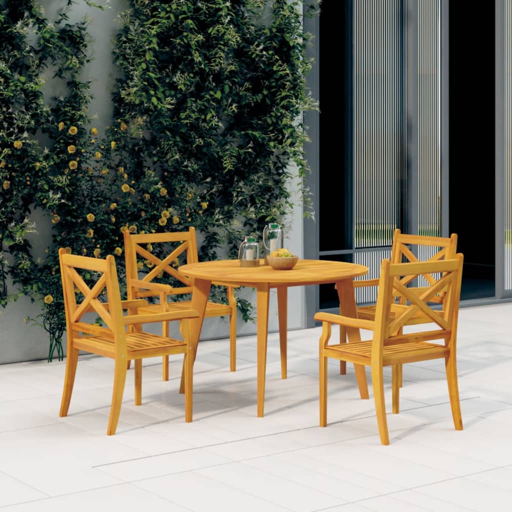 vidaXL Patio Dining Chairs 4 pcs Solid Wood Acacia