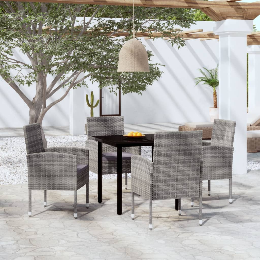 vidaXL 5 Piece Patio Dining Set Anthracite