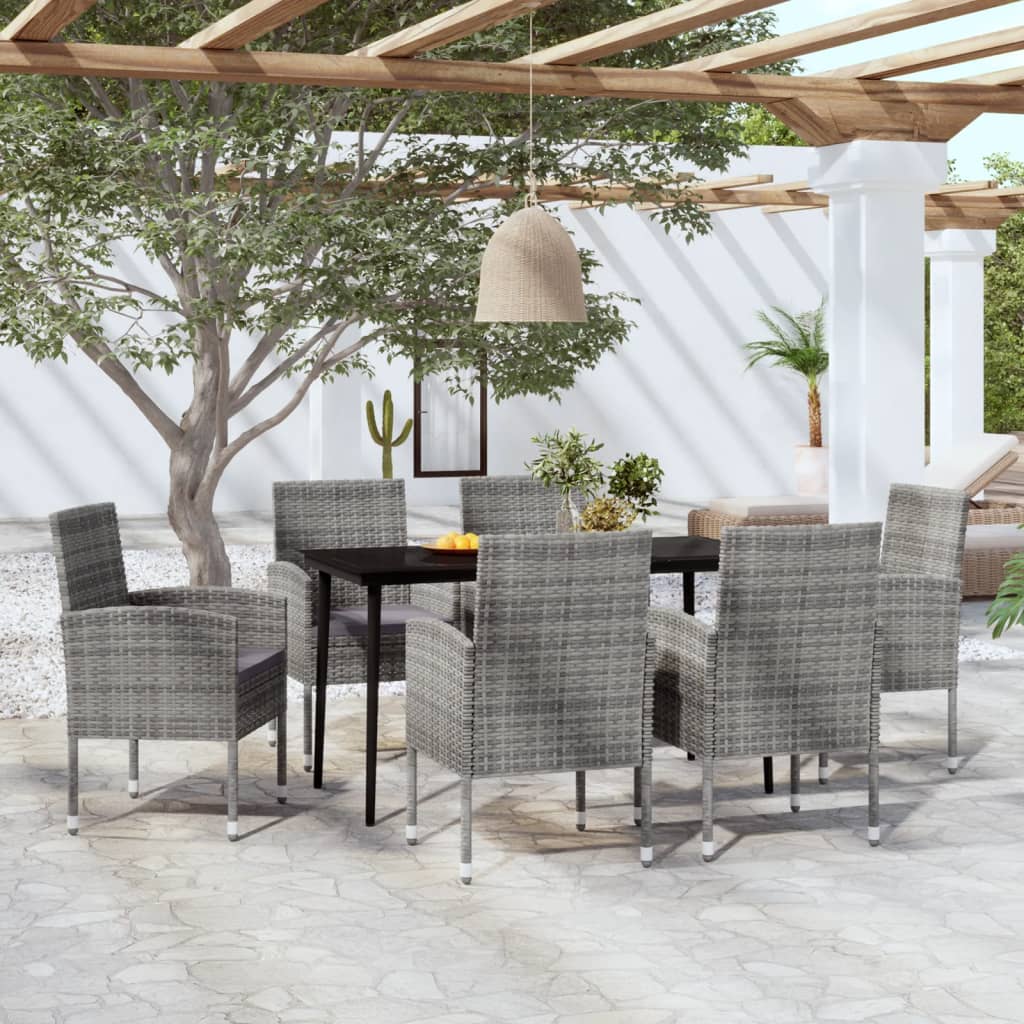 vidaXL 7 Piece Patio Dining Set Anthracite