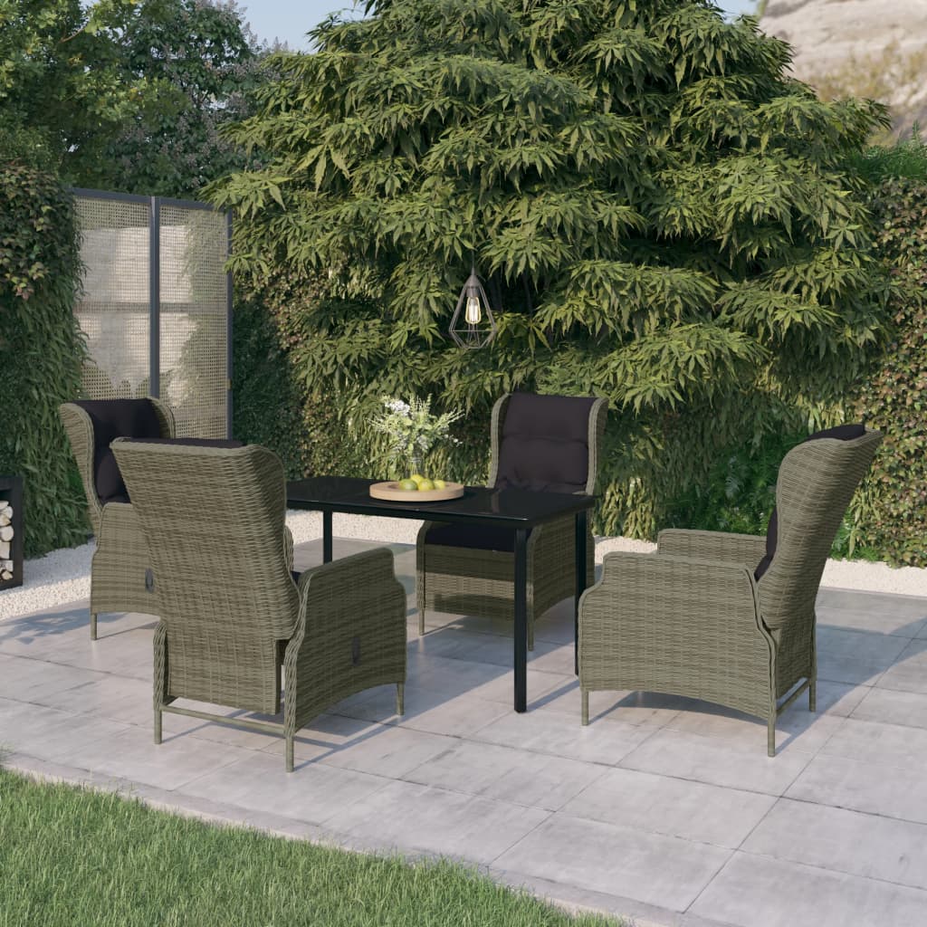 vidaXL 5 Piece Patio Dining Set Brown