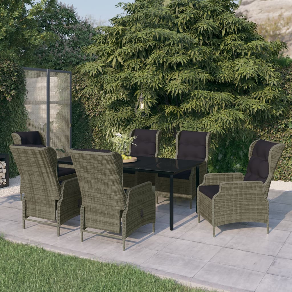 vidaXL 7 Piece Patio Dining Set Brown