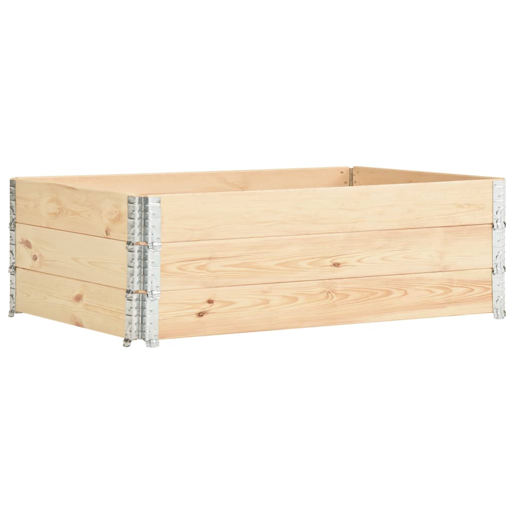 vidaXL Pallet Collars 3 pcs 19.7"x59.1" Solid Pine Wood