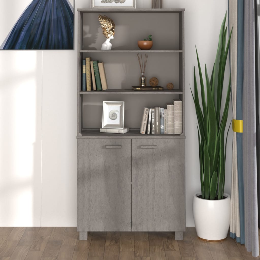 vidaXL Highboard HAMAR Solid Wood Pine Light Gray