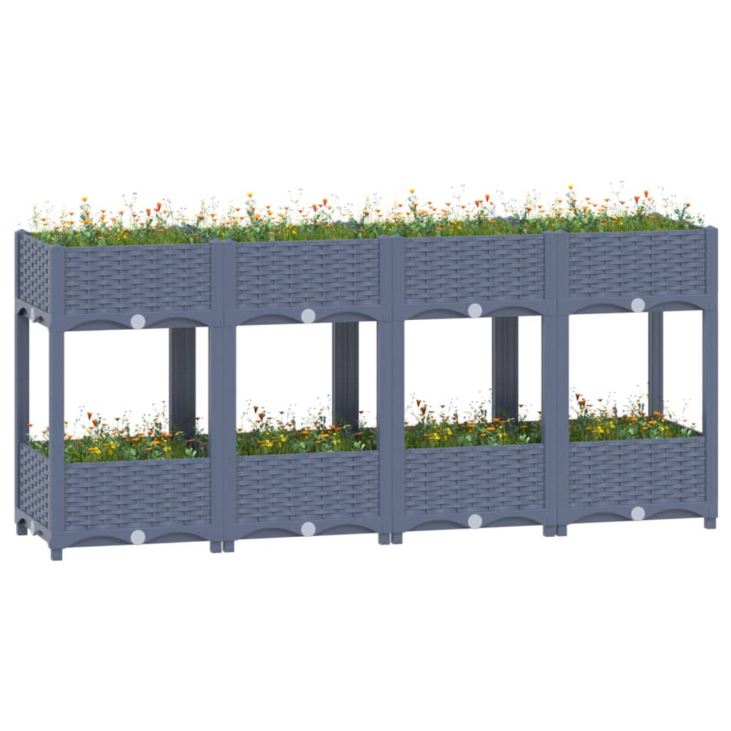 vidaXL Raised Bed 63"x15.7"x28" Polypropylene