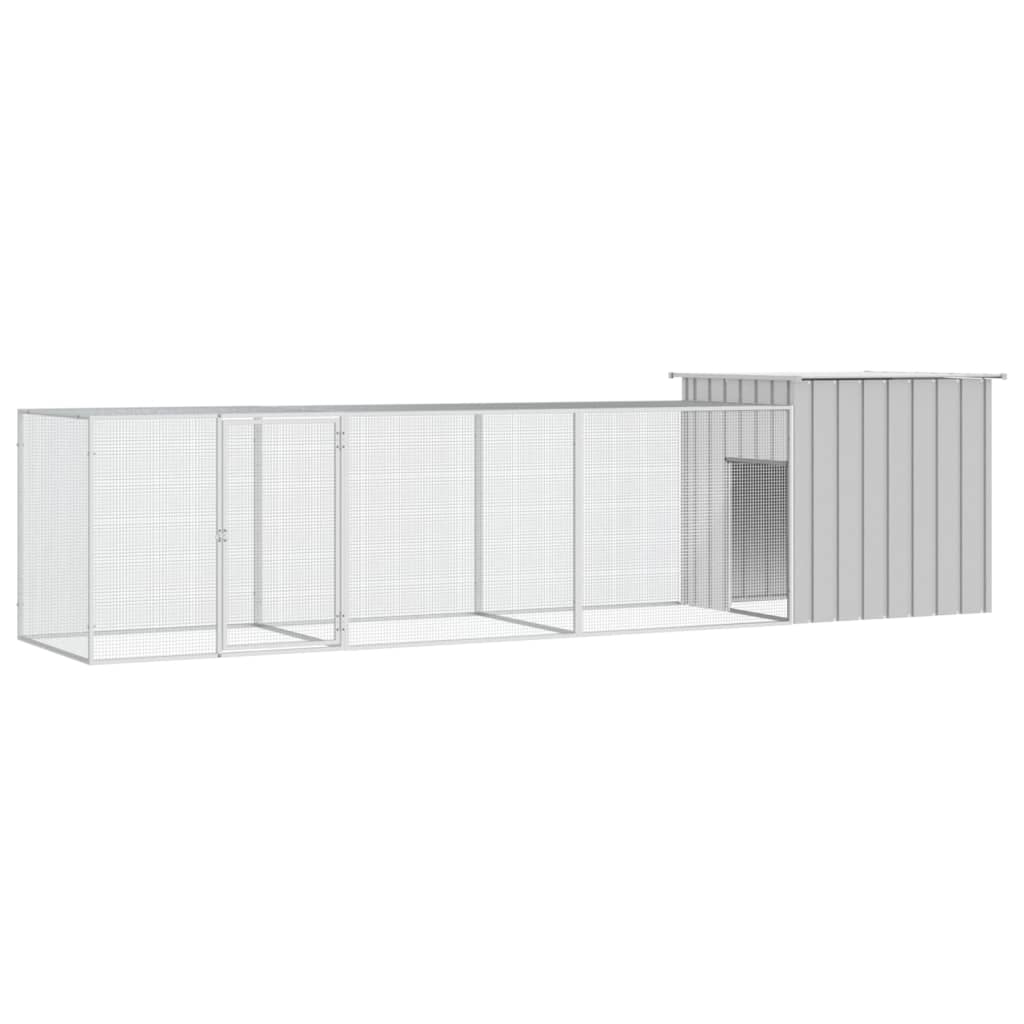 vidaXL Chicken Cage Gray 157.5"x35.8"x39.4" Galvanized Steel