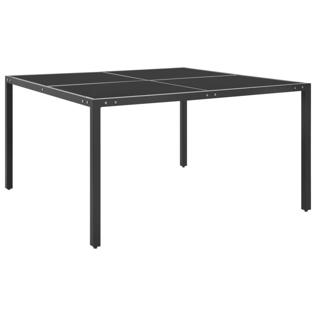 vidaXL Patio Table Anthracite 51.2"x51.2"x28.3" Steel and Glass