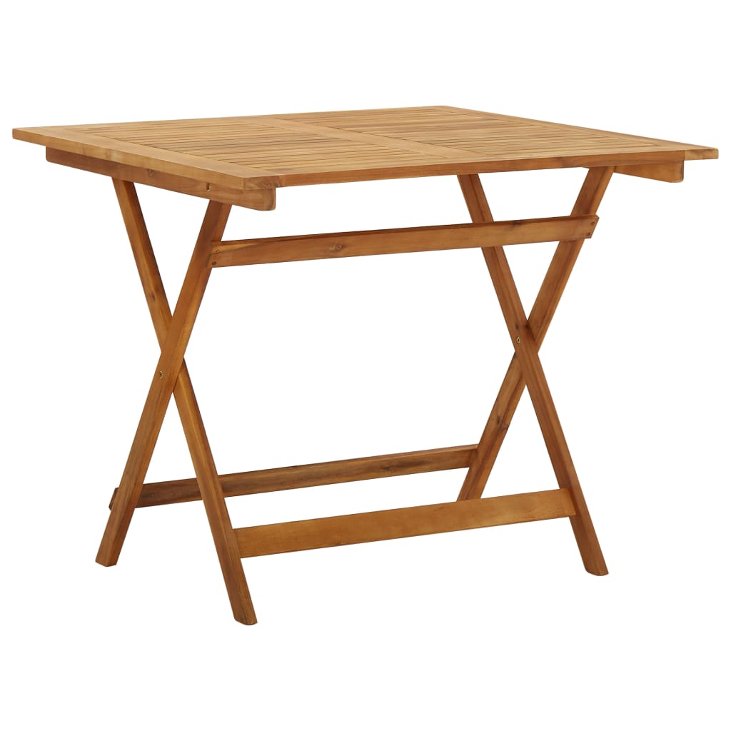 vidaXL Folding Patio Table 35.4"x35.4"x29.5" Solid Acacia Wood